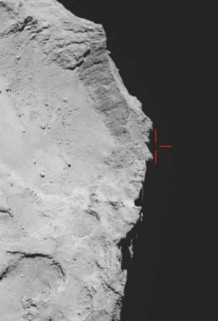 Изображение отскочившего от поверхности модуля (фото ESA/Rosetta/MPS for OSIRIS Team MPS/UPD/LAM/IAA/SSO/INTA/UPM/DASP/IDA).