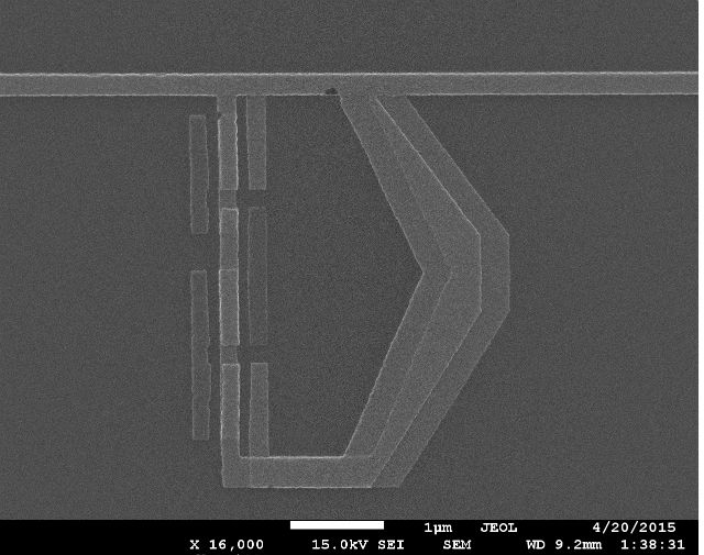 Кубит под электронным микроскопом с увеличением в 16 тысяч раз (фото Ivan Khrapach/RQC, MIPT, MIS&S, Institute of Solid State Physics). 