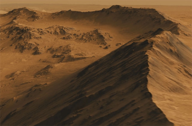 Контур кратера Мохаве. Композиционный снимок по данным аппаратов MRO и HiRISE 