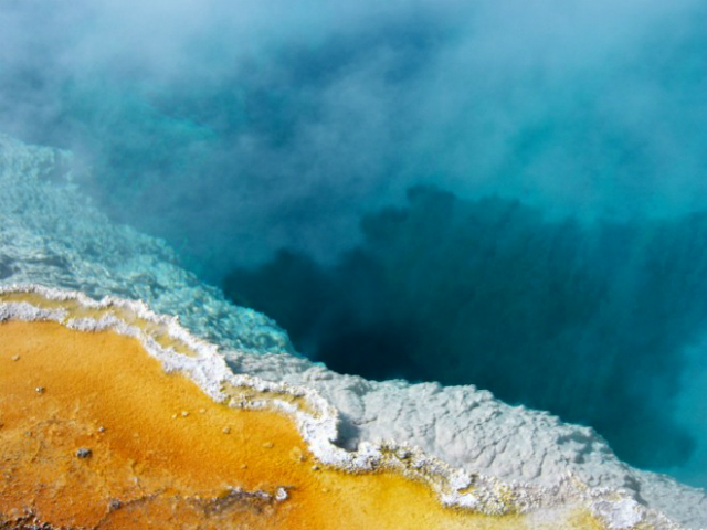 Биоплёнка в природе – это, к примеру, зубной налёт, а также материал, придающий необычные цвета бассейнам геотермальных источников (фото Carolyn Conner/Flickr).