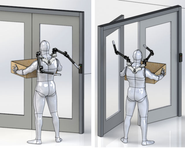 Роборуки SRLs откроют вам дверь, если вы держите что-то обеими руками (иллюстрация MIT d'Arbeloff Laboratory).