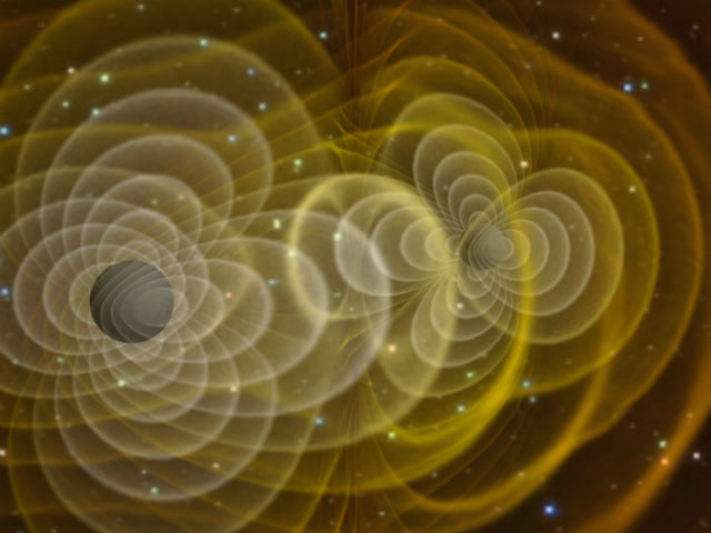 Точные часы позволят напрямую зафиксировать гравитационные волны (иллюстрация Wikimedia Commons, Henze, NASA). 